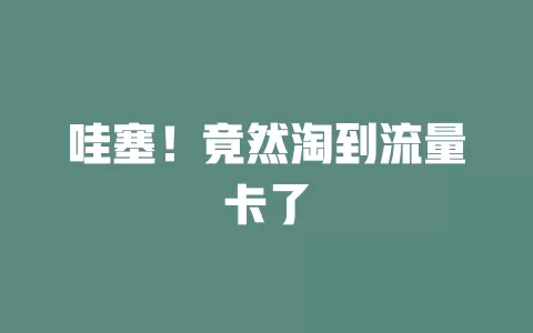 哇塞！竟然淘到流量卡了