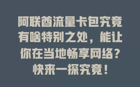 阿联酋流量卡包究竟有啥特别之处，能让你在当地畅享网络？快来一探究竟！