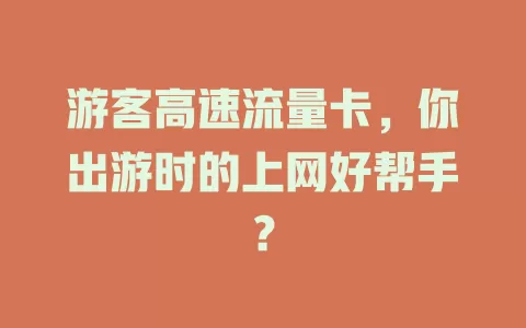 游客高速流量卡，你出游时的上网好帮手？
