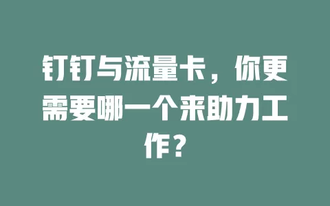 钉钉与流量卡，你更需要哪一个来助力工作？