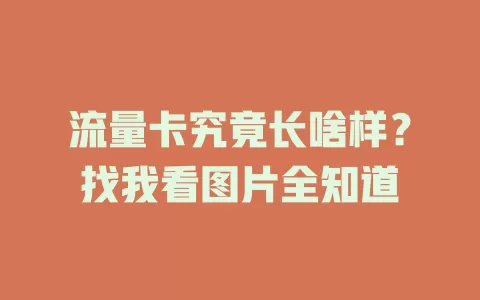 流量卡究竟长啥样？找我看图片全知道