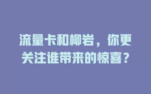 流量卡和柳岩，你更关注谁带来的惊喜？