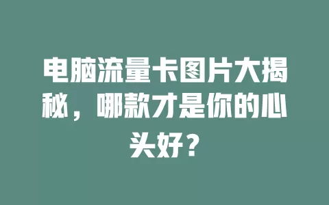 电脑流量卡图片大揭秘，哪款才是你的心头好？