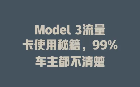 Model 3流量卡使用秘籍，99%车主都不清楚