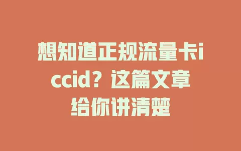 想知道正规流量卡iccid？这篇文章给你讲清楚