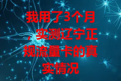 我用了3个月，实测辽宁正规流量卡的真实情况