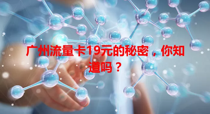 广州流量卡19元的秘密，你知道吗？