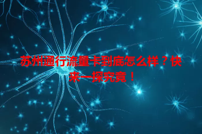 苏州通行流量卡到底怎么样？快来一探究竟！