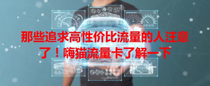 那些追求高性价比流量的人注意了！嗨猫流量卡了解一下
