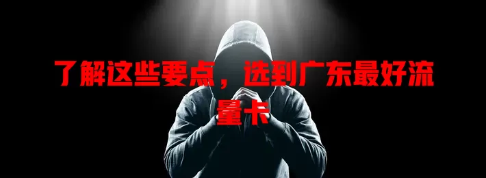 了解这些要点，选到广东最好流量卡