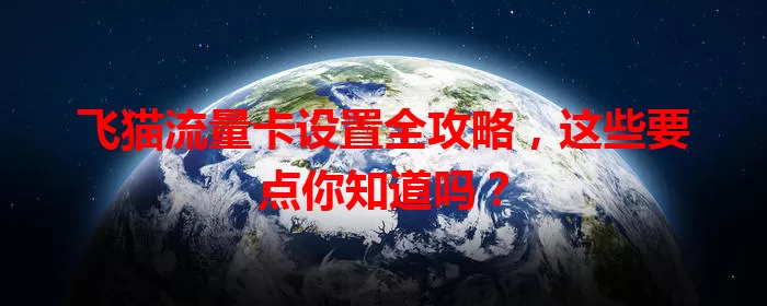 飞猫流量卡设置全攻略，这些要点你知道吗？