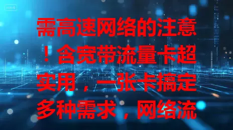 需高速网络的注意！含宽带流量卡超实用，一张卡搞定多种需求，网络流畅，套餐灵活，服务靠谱，尽享数字化便利