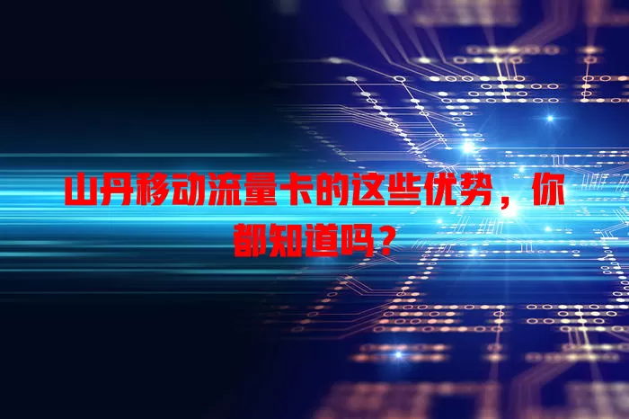 山丹移动流量卡的这些优势，你都知道吗？