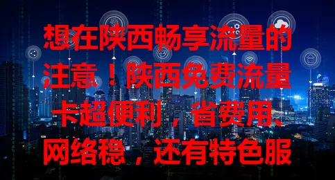 想在陕西畅享流量的注意！陕西免费流量卡超便利，省费用、网络稳，还有特色服务。虽有条件限制，但合理利用能添彩，快留意找适合的卡开启畅快网络生活