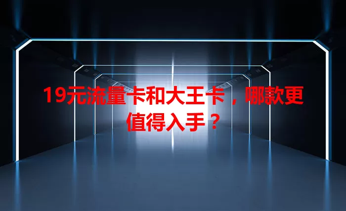 19元流量卡和大王卡，哪款更值得入手？
