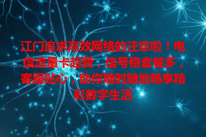 江门追求高效网络的注意啦！电信流量卡超赞，信号稳套餐多，客服贴心，助你随时随地畅享精彩数字生活