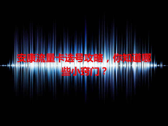 安康流量卡选号攻略，你知道哪些小窍门？