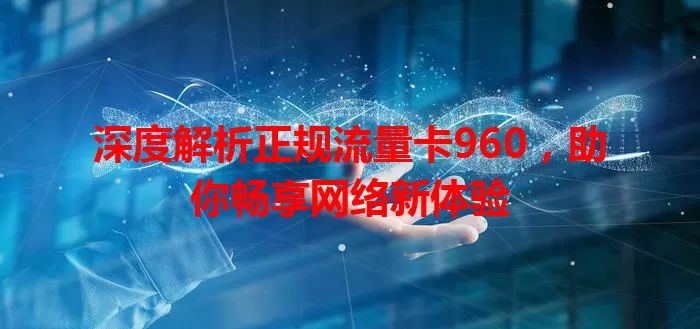 深度解析正规流量卡960，助你畅享网络新体验