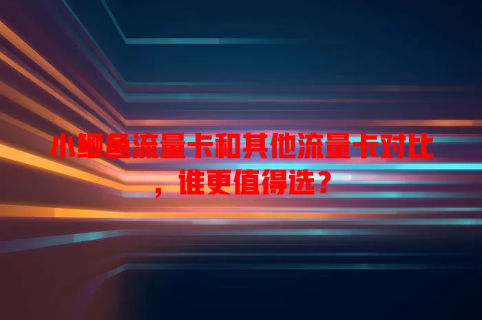 小鲫鱼流量卡和其他流量卡对比，谁更值得选？