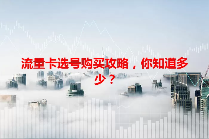 流量卡选号购买攻略，你知道多少？