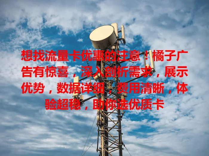 想找流量卡优惠的注意！橘子广告有惊喜，深入剖析需求，展示优势，数据详细，费用清晰，体验超稳，助你选优质卡