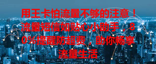 用王卡怕流量不够的注意！流量短信如贴心小助手，80%提醒防超费，助你畅享流量生活