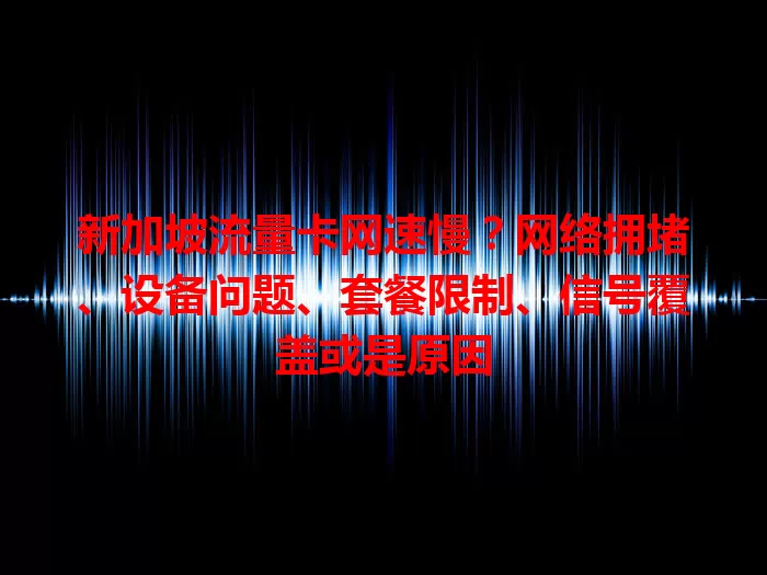 新加坡流量卡网速慢？网络拥堵、设备问题、套餐限制、信号覆盖或是原因
