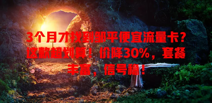 3个月才找到邹平便宜流量卡？这款超划算！价降30%，套餐丰富，信号稳！