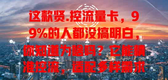这款贤.控流量卡，99%的人都没搞明白，你知道为啥吗？它能精准控流，适配多样需求，费用可控，网络兼容强。但初次接触易困惑，深入了解才知便利多，助你满足流量需求畅玩数字世界