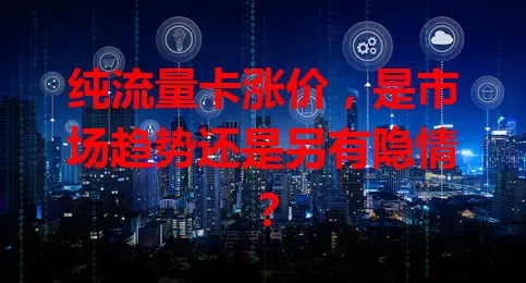 纯流量卡涨价，是市场趋势还是另有隐情？