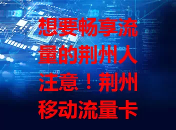想要畅享流量的荆州人注意！荆州移动流量卡网络超稳，流量足、套餐多，办理便捷，还有增值服务与网络安全保障，是高效实惠上网好帮手！