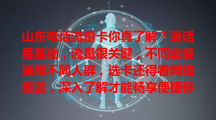 山东电话流量卡你真了解？通话是基础，流量很关键，不同套餐适用不同人群，选卡还得看网络覆盖，深入了解才能畅享便捷移动生活
