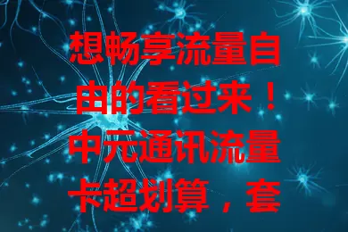 想畅享流量自由的看过来！中元通讯流量卡超划算，套餐多样，网络超稳，费用亲民，助你实现流量自由，轻松应对各类网络需求