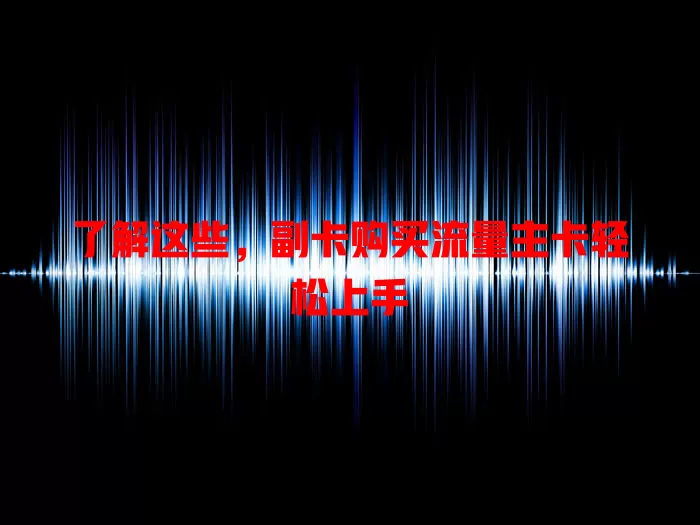 了解这些，副卡购买流量主卡轻松上手