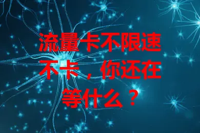流量卡不限速不卡，你还在等什么？