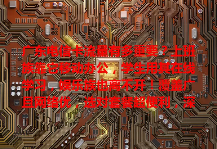 广东电信卡流量有多重要？上班族靠它移动办公，学生用其在线学习，娱乐族也离不开！覆盖广且网络优，选对套餐超便利，深刻改变广东人生活！