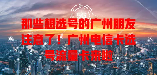 那些想选号的广州朋友注意了！广州电信卡选号流量卡来啦