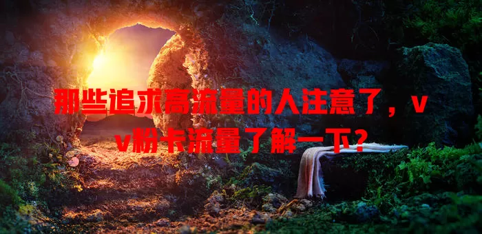 那些追求高流量的人注意了，vv粉卡流量了解一下？