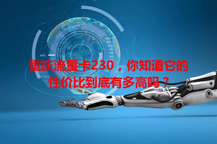 重庆流量卡230，你知道它的性价比到底有多高吗？