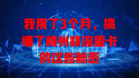 我用了3个月，搞懂了梅州移流量卡的这些秘密
