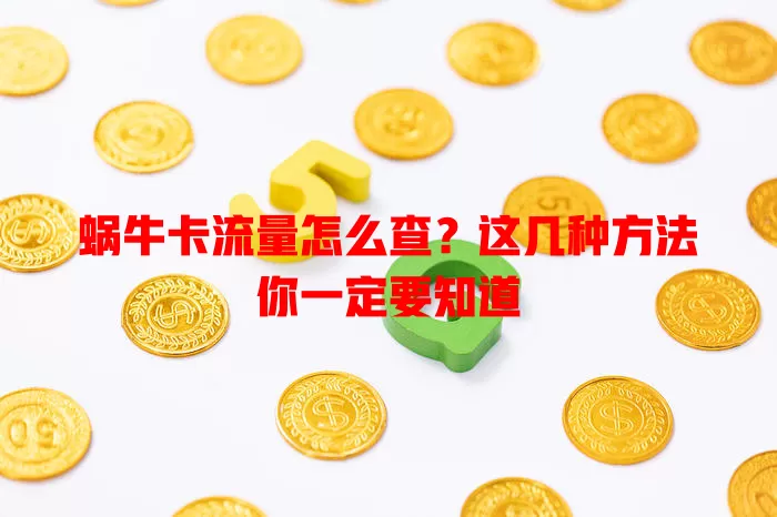 蜗牛卡流量怎么查？这几种方法你一定要知道