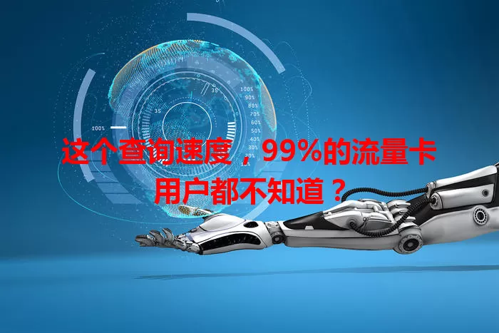 这个查询速度，99%的流量卡用户都不知道？