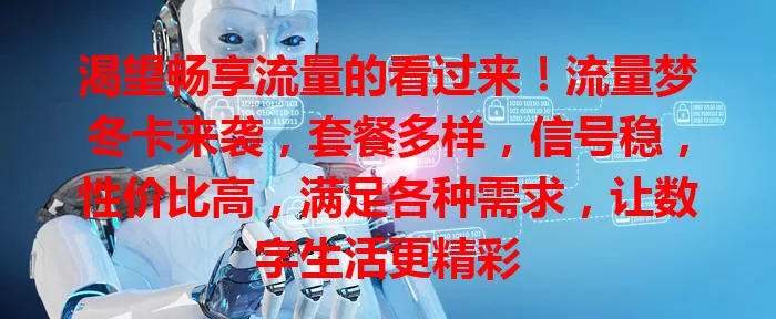 渴望畅享流量的看过来！流量梦冬卡来袭，套餐多样，信号稳，性价比高，满足各种需求，让数字生活更精彩