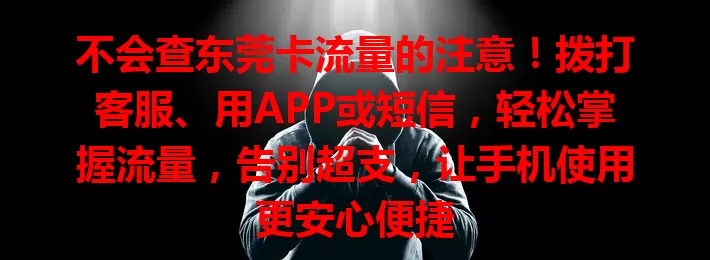不会查东莞卡流量的注意！拨打客服、用APP或短信，轻松掌握流量，告别超支，让手机使用更安心便捷