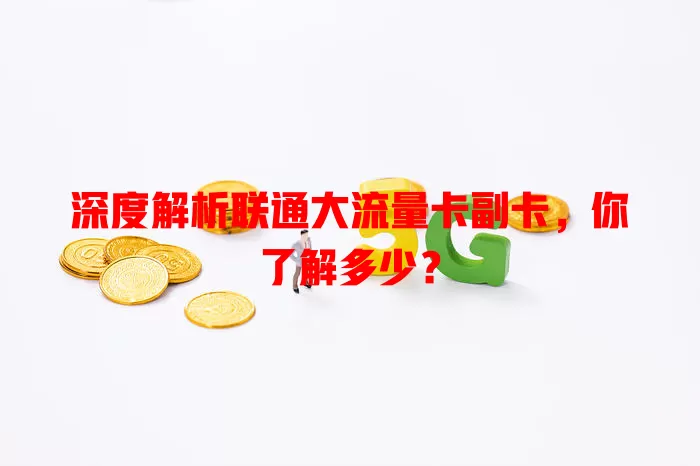 深度解析联通大流量卡副卡，你了解多少？