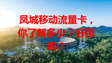 凤城移动流量卡，你了解多少？好用吗？