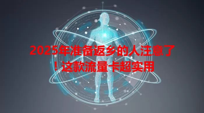 2025年准备返乡的人注意了！这款流量卡超实用