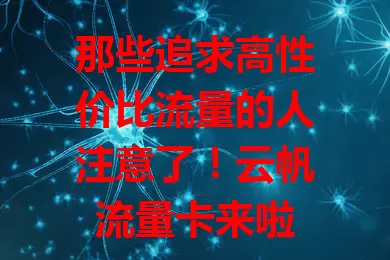 那些追求高性价比流量的人注意了！云帆流量卡来啦