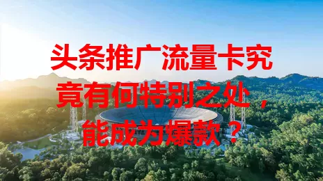 头条推广流量卡究竟有何特别之处，能成为爆款？