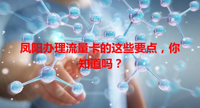 凤阳办理流量卡的这些要点，你知道吗？
